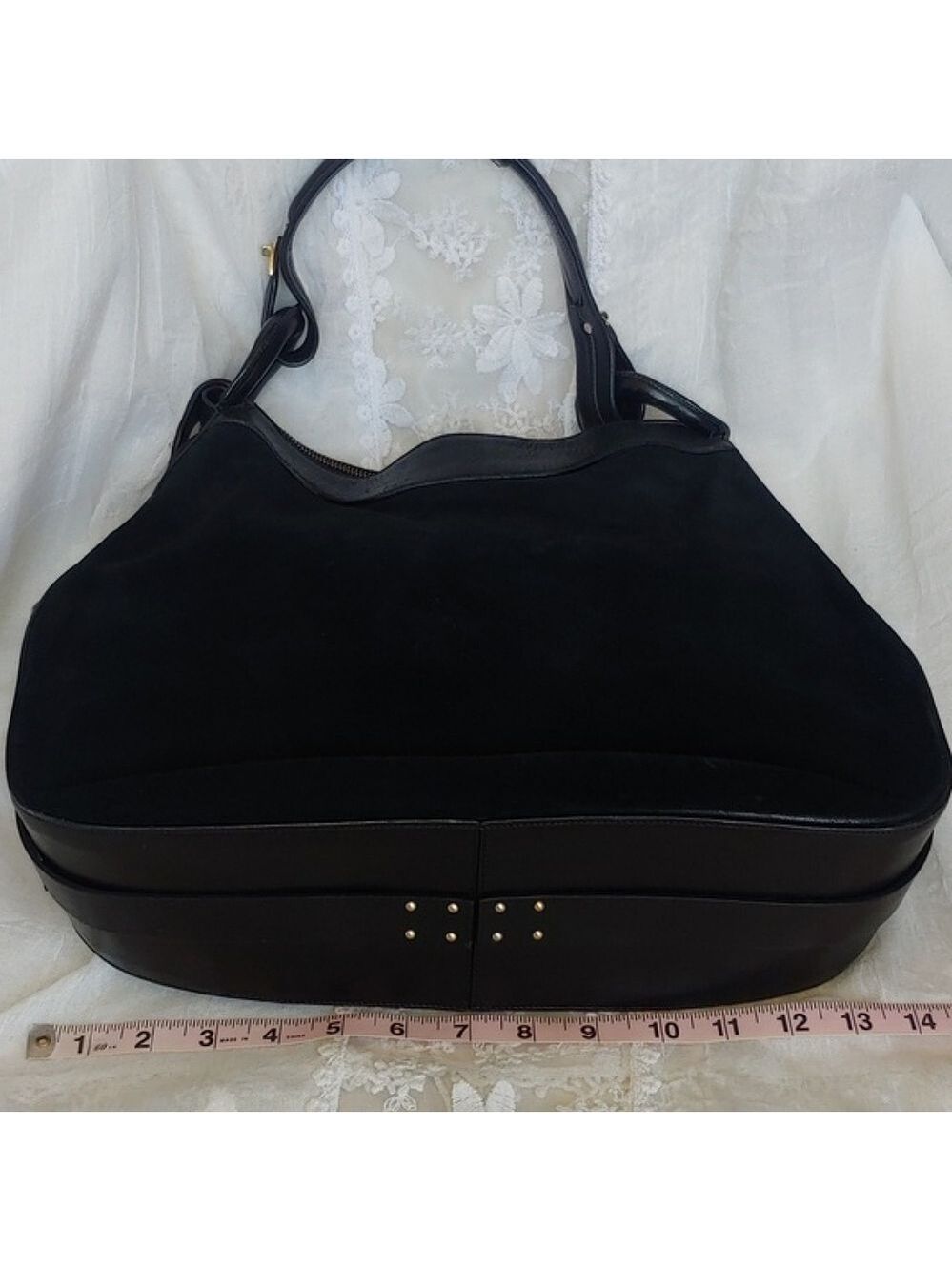 Jimmy Choo Black Leather and Suede Hobo Bag Luxury - Picture 6 of 17